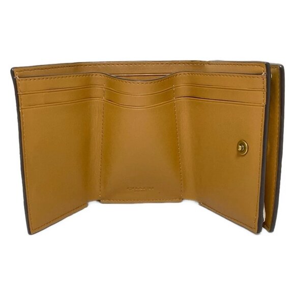 Auth COACH Origami Wallet with Floral Print C4200 White Green Multi Leather - - Picture 2 of 5